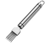 Green Onion Slicer, Stainless Steel Onion Cutter with Sharp 6-Blades, 7x0.9 Inch Scallion with Non Slip Handle, Cutter with Hook for Kitchen