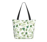 green onions Asparagus Tote Bag for Women - Lightweight Reusable Canvas Tote Bag with Zipper,Hand Strap Cotton Tote Bags Bulk for Grocery Bags,Shopping Bags