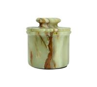 Green Onyx Butter Keeper - Round Marble Butter Dish for Countertop, 4" x 3.5" Butter Crock, Natural Green Onyx Kitchen Decor