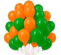 Green Orange Latex 10 Inch Balloons 50 Pack Vibrant Citrus Party Decorations for Birthdays Tropical Theme Events Weddings Special Celebrations UK