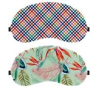 Green Orange Tropical Watercolor Leaves 2-Pack Light-Blocking Soft Breathable Eye Patch Sleeping Masks