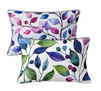 Green Outdoor Cushions 50x70 cm Outdoor Waterproof Cushion Covers Plant Pattern Double Sided Printing Linen Pillowcases Set of 2 Sofa Throw Pillow Case for Garden Furniture Chair Decor Gifts h-1400