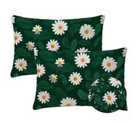 Green Outdoor Cushions 60x80 cm Waterproof Linen Garden Cushions Pack of 2 Large Rectangle Daisy Cushion CoversSofa Decorative Pillowcases for Garden Furniture Bench Balcony Farmhouse Decor Gift S1064