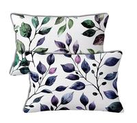 Green Outdoor Cushions 70x90 cm Outdoor Waterproof Cushion Covers Purple Pattern Double Sided Printing Linen Pillowcases Set of 2 Sofa Throw Pillow Case for Garden Furniture Chair Decor Gifts h-1404