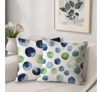Green Outdoor Cushions Covers 75 x 75 cm Sofa Cushions Simplicity Breathable Velvet Square Pillow Cases Decorative Pillows Pack of 2, with Invisible Zipper, Double-Sided Printing, for Room Decor V-152