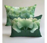 Green Outdoor Cushions Waterproof 50x70cm Garden Furniture Cushions Simple Linen Decorative Pillows Covers Double Sided Printing Set of 2，Sofa Bench Spring Summer Fall Winter Decor Gift L-L1795