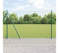 Green Outdoor Euro Fence Panel Set 1.5 x 10 m, Steel and PVC, Weather Resistant, for Garden Boundary, Dog & Rabbit Barrier