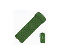 (Green) Outdoor Sleeping Pad Camping Inflatable Mattress with Pillows Travel Mat Folding Bed Ultralight Air Cushion Hiking Trekking