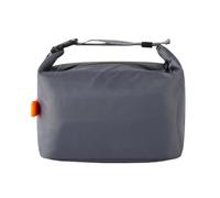 Green Oxford Shoulder Bag with Adjustable Top Strap and Zip Closure | Compact soft rectangular bag with a top strap, a bright orange side accent and a zip fastening visible across the upper