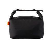 Green Oxford Shoulder Bag with Adjustable Top Strap and Zip Closure | Compact soft rectangular bag with a top strap, a bright orange side accent and a zip fastening visible across the upper