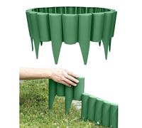 GREEN Palisade Lawn Edging Border with Wood Log Effect, 2.5 Metres