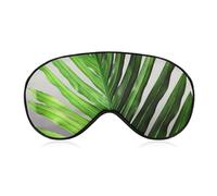 Green Palm Leaf Eye Mask, Side Sleeping Mask Light Blindfold Sleeping Mask Nose Pad and Elastic Band for Children Women and Men