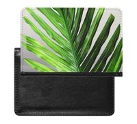 Green Palm Leaf Passport Cover Protector Rfid Blocking Passport Holder Id Card Holder Secure Travel Wallet Organizer for Passport Tickets Credit Cards, style, One Size