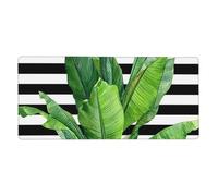 Green Palm Leaf Print Large Gaming Mouse Pad (90x40cm / 36x16in) Extended Desk Mat for Gaming & Work