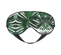 Green Palm Leafs Print Soft Eye Mask â€“ Comfortable Sleep, Elastic Nighttime Shade, Eye Covers for Travel, Meditation