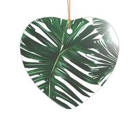 Green Palm Leafs Print Wedding Gift Ideas for Couples, A Just Married Acrylic Christmas Tree Ornament