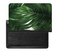 Green Palm Leaves Passport Holder Passport Wallet Document Organizer Protector PU Leather Card Slot Travel Accessories