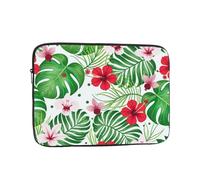 Green Palm Leaves Pattern Laptop Sleeve 17 Inch Shockproof Protective Notebook Case Travel Laptop Bag for Men Women