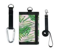 Green Palm Leaves Wallet Slim Small Pocket Money Organisers Bag Tropical Palm Lightweight Portable Change Purse