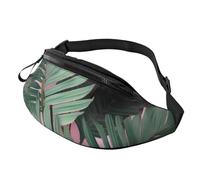 Green Palm Tree Leaves Fanny Pack for Men Women Crossbody Waist Bag Waterproof Sports Belt Bag Outdoor Hip Pack