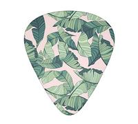 green palm tree leaves pink Advanced guitar pick 12 pieces Three thicknesses for bass, electric guitar, acoustic guitar bag