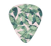 Green Palm Tree Leaves Pink Print Guitar Picks 12 Pieces For Electric Guitar Ukulele Accessory For Girls Present