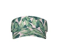Green Palm Tree Leaves Pink Sun Visor Hats,Open Top Hat for Women and Men,Tennis Sun Cap Golf Sun Cap,Fishing-Hats, Green Palm Tree Leaves Pink, One size