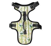 Green Panda Artistic Cartoon Reflective Dog Walking Gear for GSD Dog Training Cat Harnesses Chaleco para perro Medium