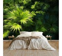 Green Panoramic Custom Wallpaper Mural, Non-Woven Premium Nature Elegant Enchanting Rainforest Print Wallpaper Mural Poster Decoration 138 x 101 inch (W x H) for Bedroom Living Room Corridor