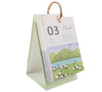 Green Paper Standing Desk Calendar for Offices and Studies Decorative