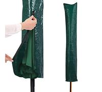 Green Parasol Cover Water & Windproof Tear Resistance PVC Coating With Tie Down Cords and Carrier Handle Perfect For Garden Umbrella Protecting From The Elements
