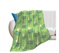 Green Parrotlet Bird Broccoli Flannel Throw Blanket Personalised Lightweight Warm Winter Blankets for Bed Sofa 50"*60"（130 * 150cm）