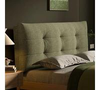 Green,Paste 59"/Queen,Linen Headboard Upholstered Oversized Backrest,Rectangle Support Bedside Cushion,Solid Color Lumbar Positioning Pillowboard Dorm Tatami Resting Bolster