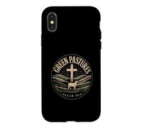 Green Pastures Psalm 23:2 Christian Faith Case for iPhone X/XS