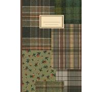 Green Patchwork Lined Notebook: Aesthetic Cottagecore Ruled Diary/Journal for Women, School, College 6”x9” Cream Pages