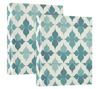 Green Pattern 1.5" School Binder 3 Ringed with Clipboard Pack of 1/2 Office Binder 200 Sheets