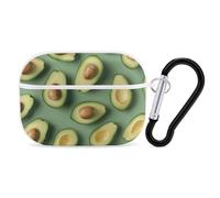 Green Pattern AirPods Pro 2 Case Cover, Shockproof Hard Shell Protective Case for Women Men, Compatible with Airpod Pro Case 2nd/1st Generation with Keychain-White