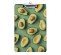 Green Pattern Clipboard 8.5×12.5 Inch Acrylic Clip Board with Metal Clip A4 Letter Size Decorative Clipboard Cute Hanging Clipboards for Office, Teacher, Nurse, Doctor,