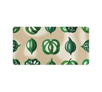 Green Pattern Desk Pad Waterproof Writing Mouse Pad Non-Slip Laptop Desk Protector Large Office Desk Mat Computer Keyboard Rubber Mat for Work Home Decor 12" X 24"
