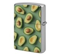 Green Pattern Lighter Case Metal Double-Sided Lighter Cover Pocket Lighters Sleeve Windproof Lighters Accessories for Men Women