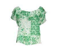 Green Patterned Boho Chic Tee with Logo, female, Desigual, Blouses, Green, XS, Blouses & Shirts XS
