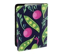 Green Pea and Onion Printed Passport Holder,Travel Pu Leather Passport Cover Case Organiser for Men Women,6.5 Inch