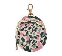 Green Peach Leopard Print Newborned Girl Pacifier Case Portable Wallet Coin Bag, Baby Items Storage Container