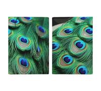 Green Peacock Feather Leather Passport Holder Handmade Passport Cover with Card And Ticket Slot Easy Access Passport Case Passport Wallet Passport Holder for Women And Men, style, 20.3x13.8cm