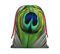 Green Peacock Feather Print Comfortable Gift Lightweight Bag Easy Clean Storage Bags Reusable Multipurpose Use