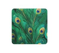 Green Peacock Feather Print Cute Refrigerator Magnets For Locker Whiteboard Office And Kitchen