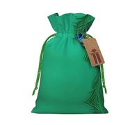Green Peacock Feather Print Drawstring Pouch For Gifts,Reusable Adorable Gift Bags,Perfect For Jewelry And More