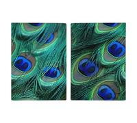 Green Peacock Feather Travel Passport Holder with Credit Card Slots And Boarding Pass Slot Passport Book Holder for Passports Credit Cards Boarding Passes