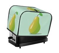 Green Pear Toaster Cover 2 Slice, Waterproof Bread Machine Covers with Pockets Universal Size Kitchen Small Appliance Cover with Handle, Dust and Fingerprint Protection