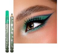 Green Pearl Shimmer Eyeshadow Stick, Metallic Glitter Green Pencil, Hot Color Creamy Eye Shadow Crayon, Pearlescent Highlight Brightener Eyeshadows, Crease-Proof High Pigmented